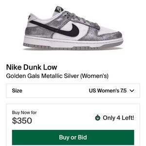 Nike Dunk Low Golden Gals Metallic Silver